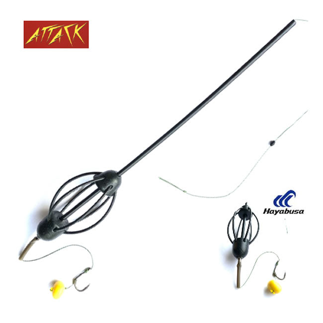 Montura Attack Momitor Inline 50g, Carlig Hayabusa K1 Nr.8, Porumb Silicon