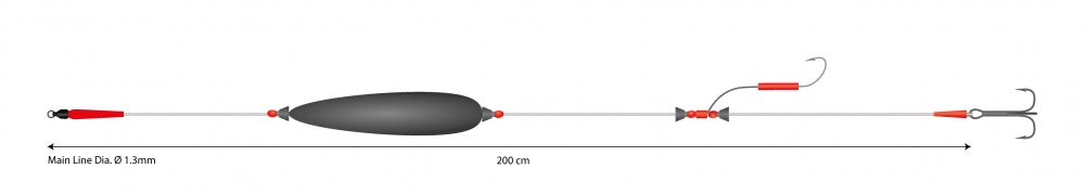 Montura Catfish - Mono Set Iii - Big Bait Ready Rig 10G-200Cm-100Kg - Ancora: 2/0 Carlig Nr 4/0