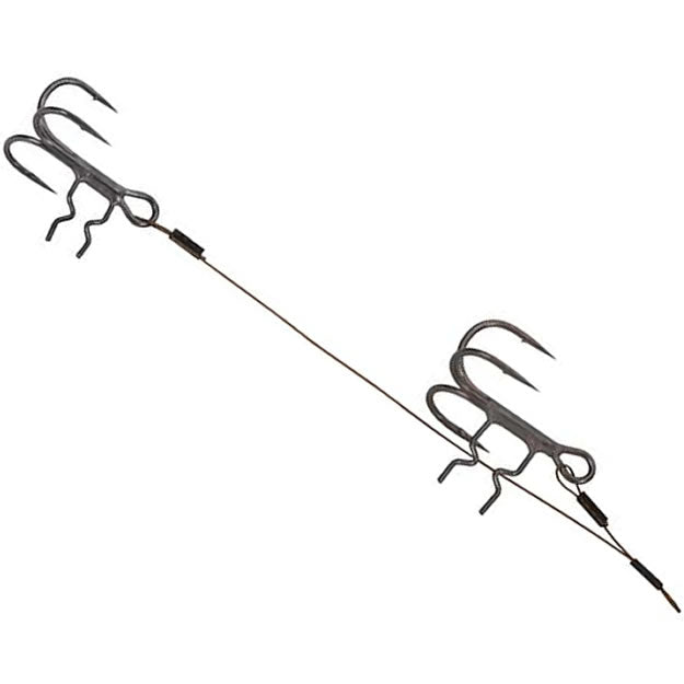 Montura FOX RAGE Strike Point Double Stingers, 10cm/5cm, 26lb/12kg, Size 4&amp;6, 2buc/pac