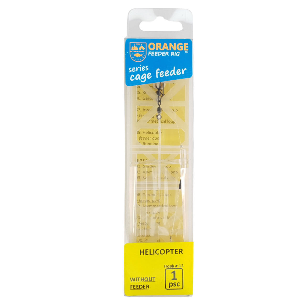 Montura Feeder Orange FR0094 Helicopter Fluorocarbon Sunline 50cm, 0.31mm, Carlig no.12, 1buc/pac