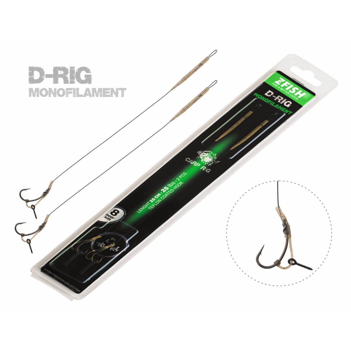 Montura Fir Monofilament ZFISH D-Rig 25lbs 2buc/pac