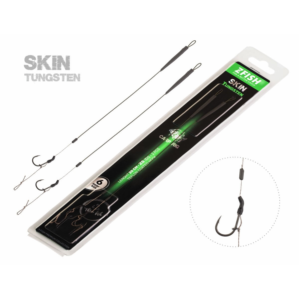 Montura Fir Textil ZFISH Skin Tungsten Rig 25lbs 2buc/pac