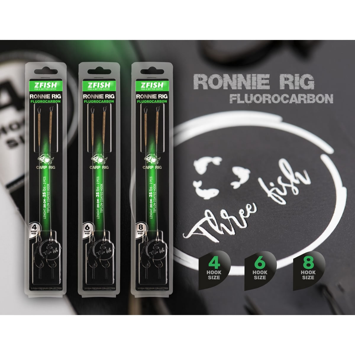 Montura Fluorocarbon ZFISH Ronnie Rig 25lbs 2buc/pac