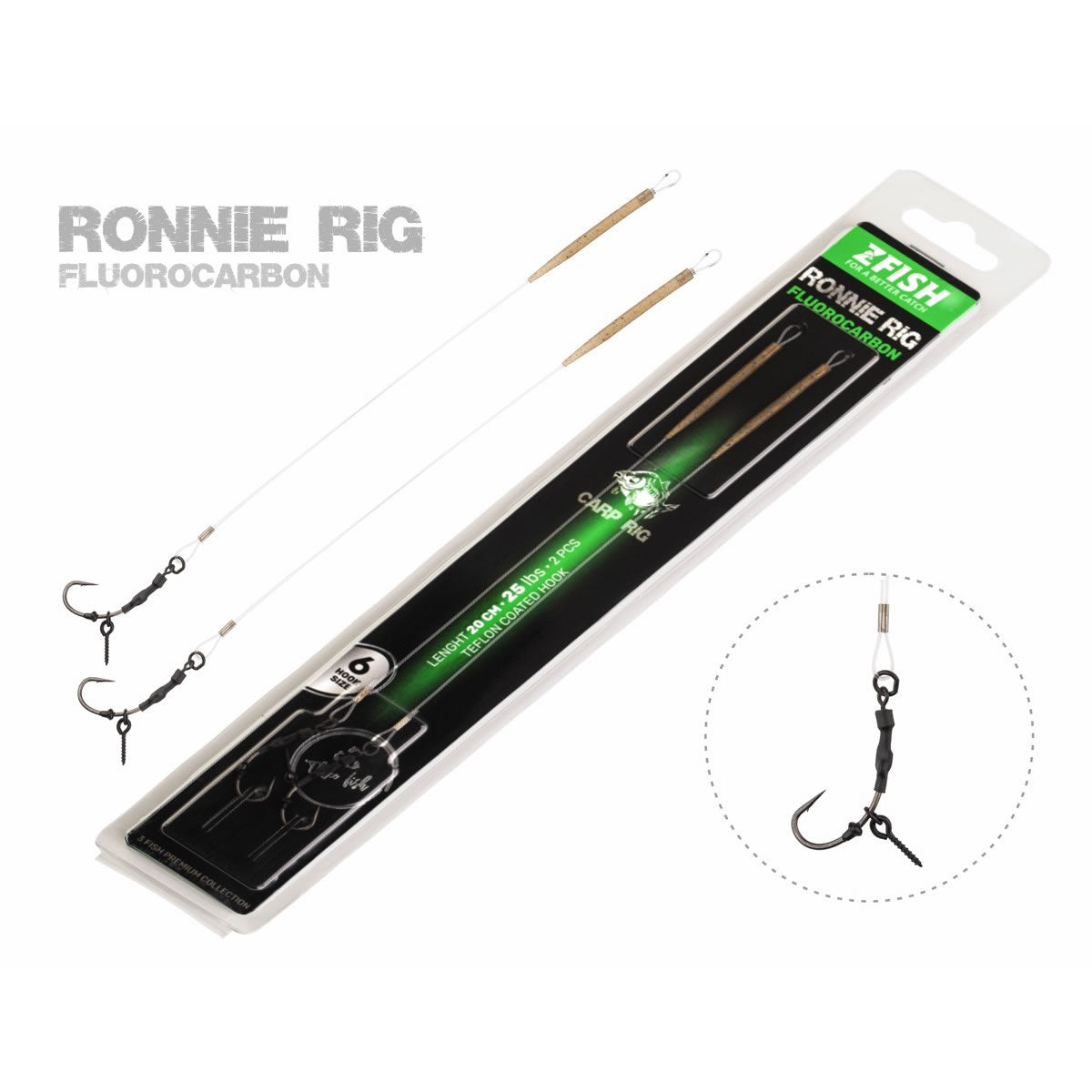 Montura Fluorocarbon ZFISH Ronnie Rig 25lbs 2buc/pac