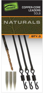 Montura Fox Edges Naturals Copper-Core Leaders, 75cm, 3buc/pac