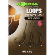 Montura KORDA Loop Rigs Wide Gape Barbless 18lb 3buc/pac