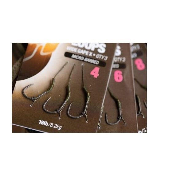Montura KORDA Loop Rigs Wide Gape Barbless 18lb 3buc/pac