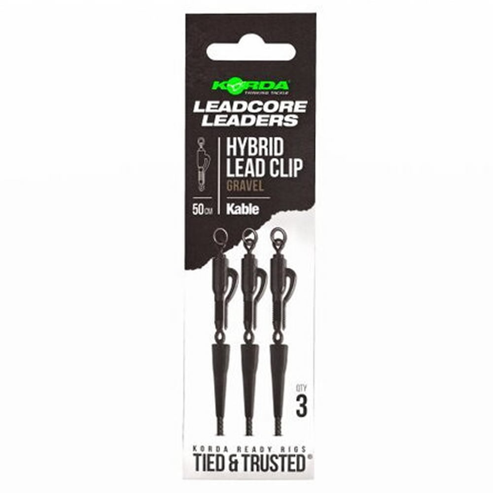 Montura Korda Kable Hybrid Leas Clip, Weed, 50cm, 3buc/pac