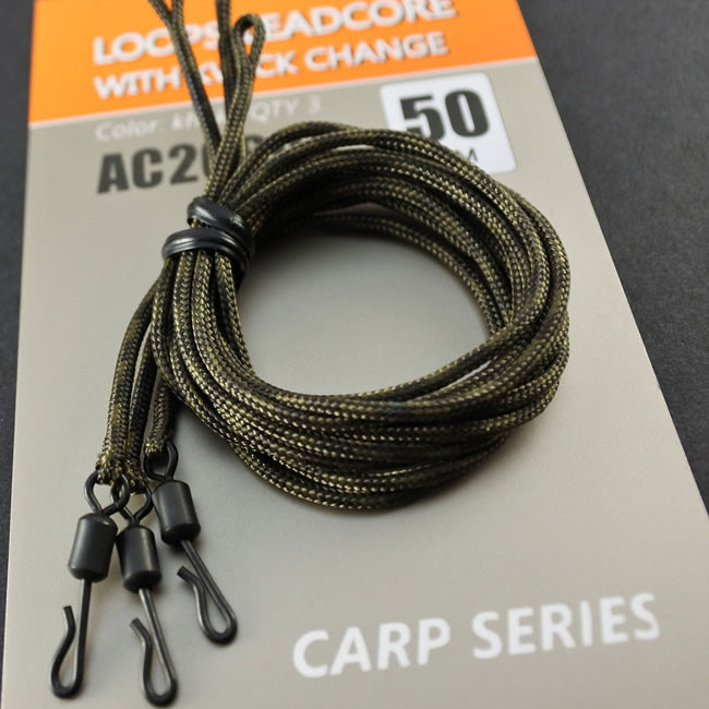 Montura Leadcore  Orange Loops cu Agrafa Quick Change 50cm 3buc