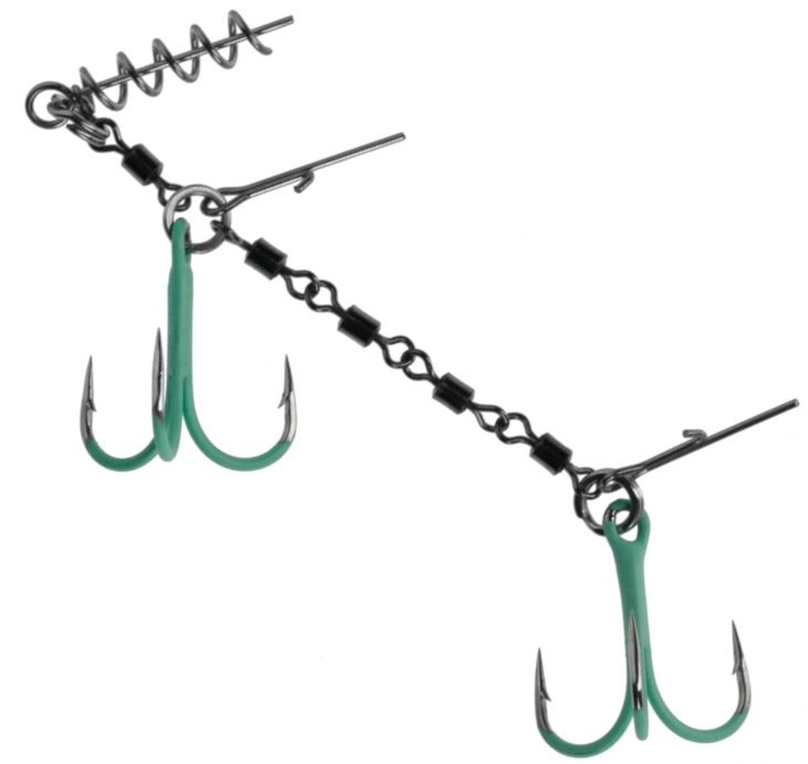 Montura Mikado Stinger Jaws Double Evo Fluo, 25kg, Nr.1/0, 1buc/plic