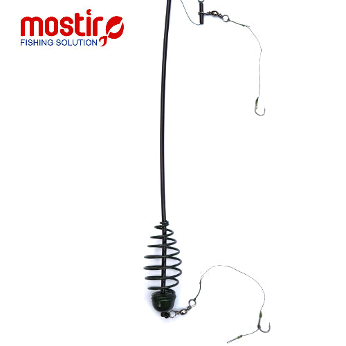 Montura Mostiro Arc Vopsit cu Tija, Fir Textil si Fir de Par, 2 Carlige