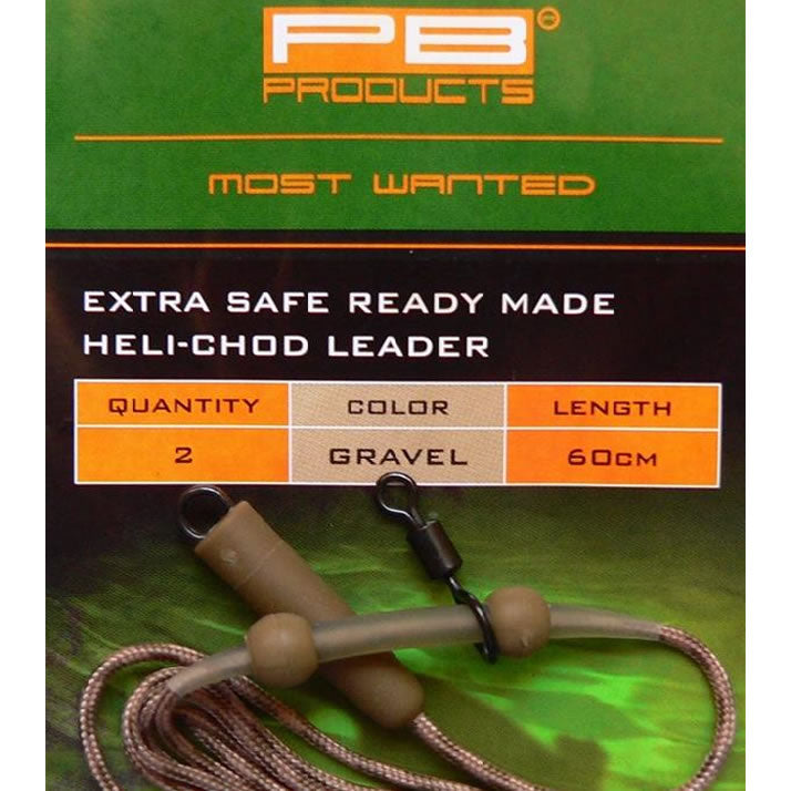 Montura PB Extra Safe Heli Chod Leader Gravel / Nisisp, 60cm