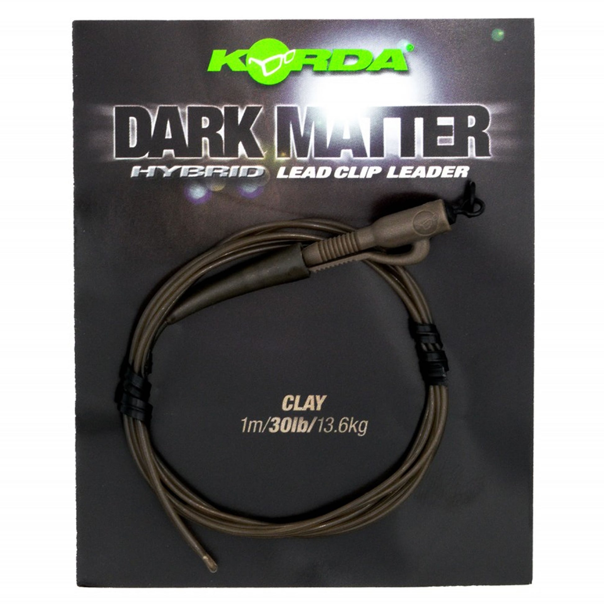 Montura Plumb Pierdut KORDA Dark Matter Leader Hybrid Clip, Clear, 40lbs, 1m