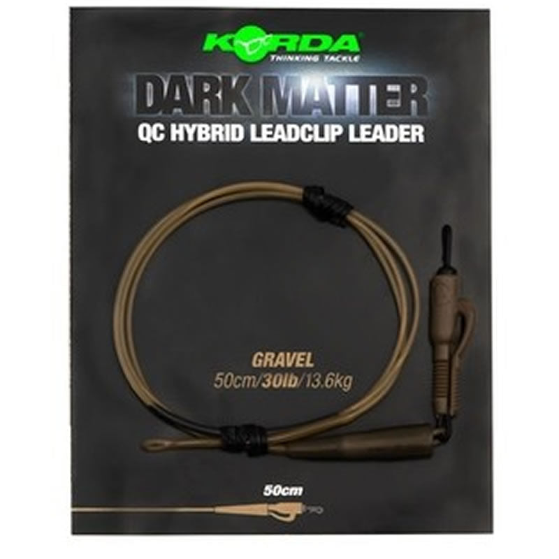 Montura Plumb Pierdut KORDA Dark Matter Leader QC Hybrid Clip, Gravel, 30lbs, 50cm