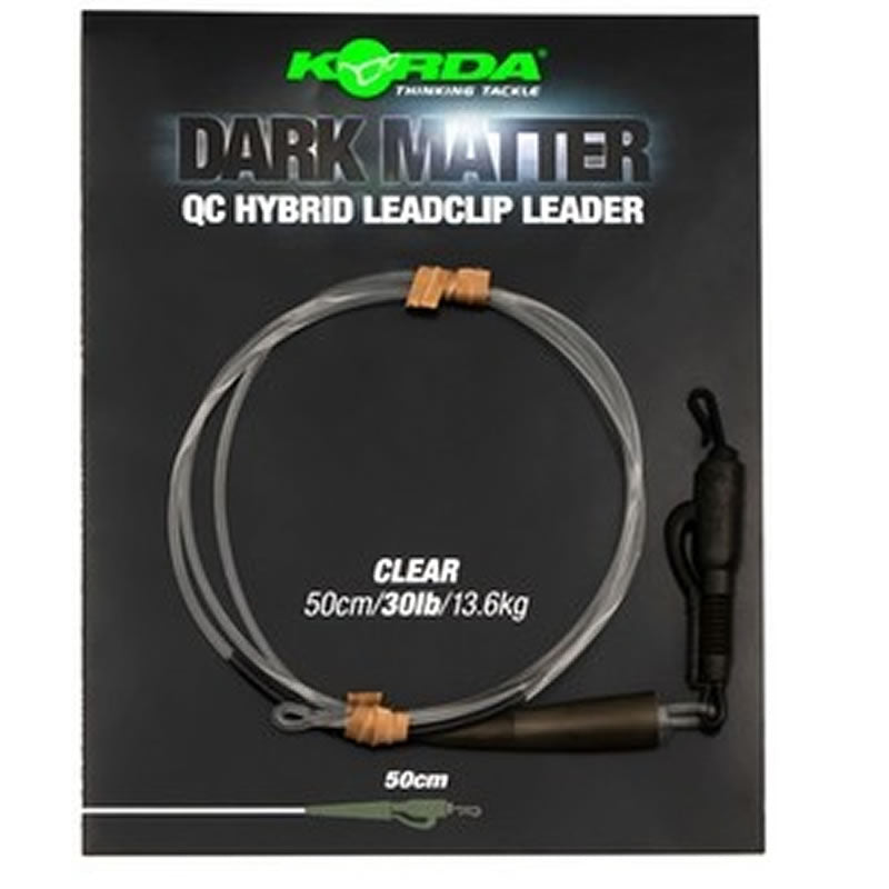 Montura Plumb Pierdut KORDA Dark Matter Leader QC Hybrid Clip, Gravel, 30lbs, 50cm