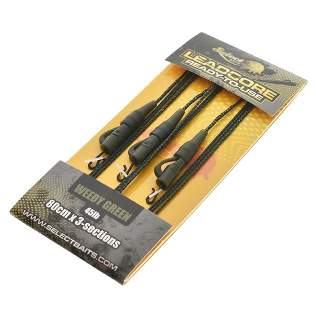 Montura Select Baits Lead Clip Leadcore Leaders, 3buc/set 45lb