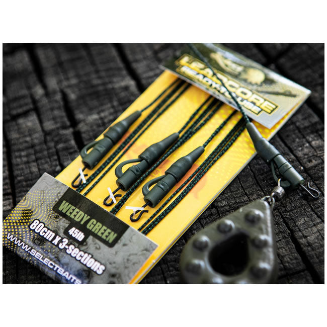 Montura Select Baits Lead Clip Leadcore Leaders, 3buc/set 45lb