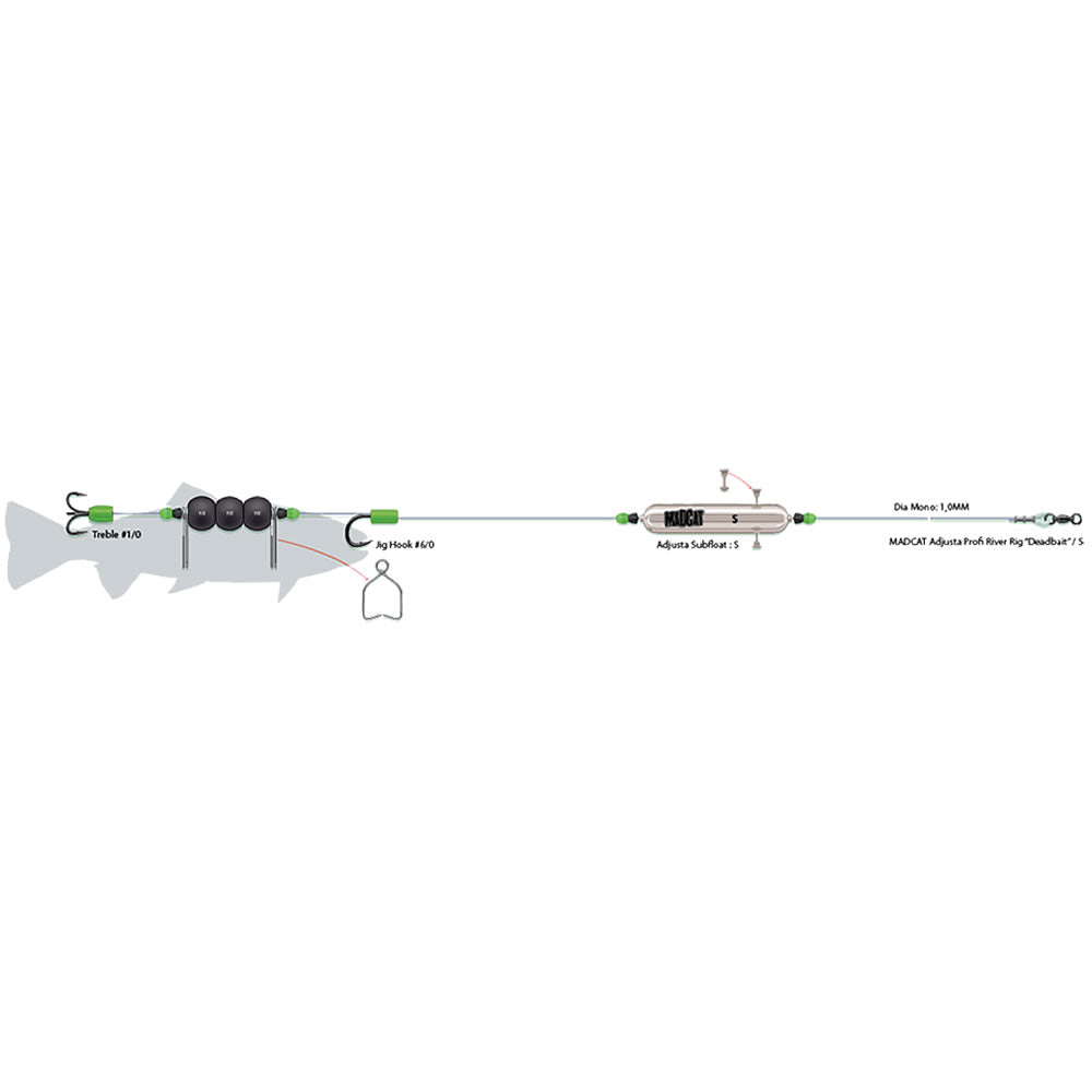 Montura Somn DAM Madcat Adjusta P River DeadBait 1.00mm, 3/0-10/0, 180cm, 60g