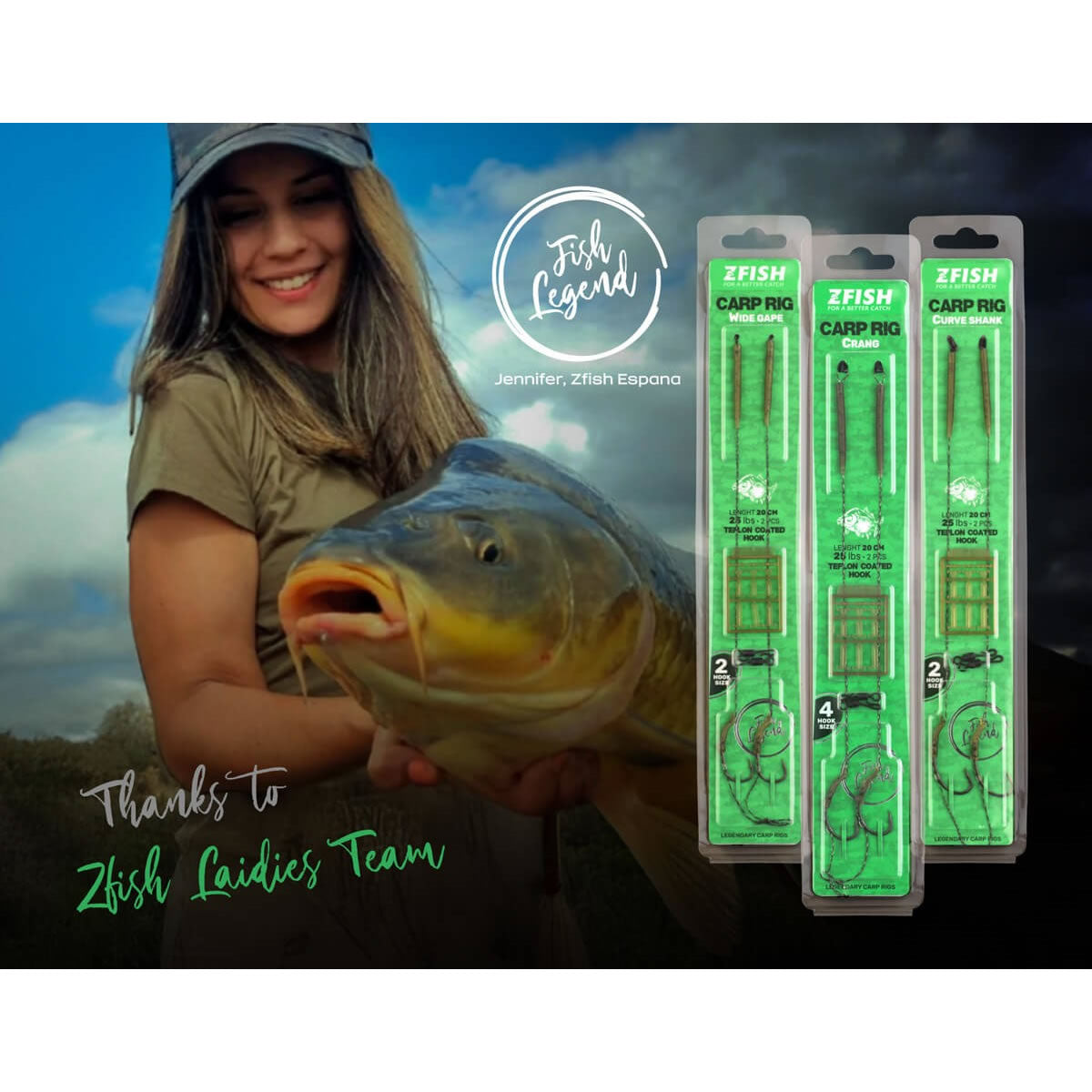 Montura ZFISH Crang Carp 25lbs 2buc/pac