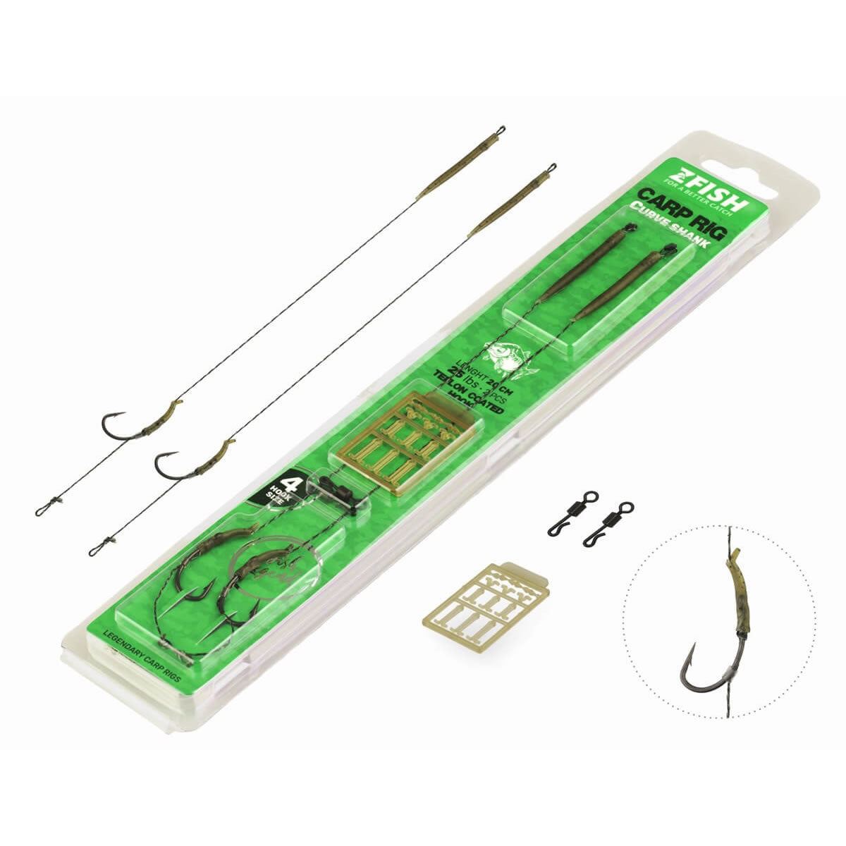 Montura ZFISH Curve Shank 25lbs 2buc/pac