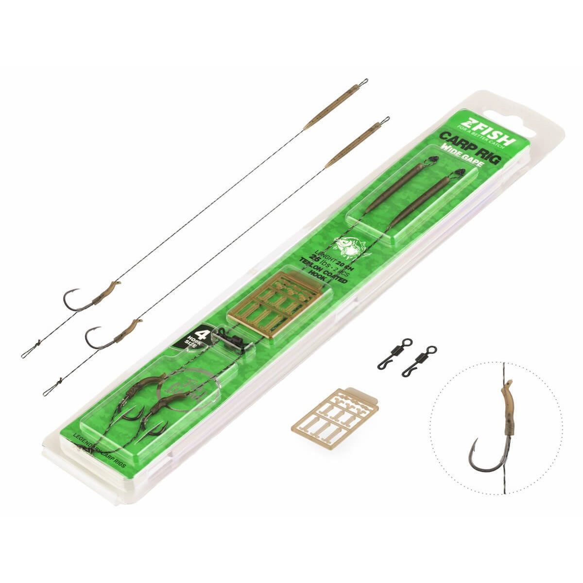 Montura ZFISH Wide Gape 25lbs 2buc/pac