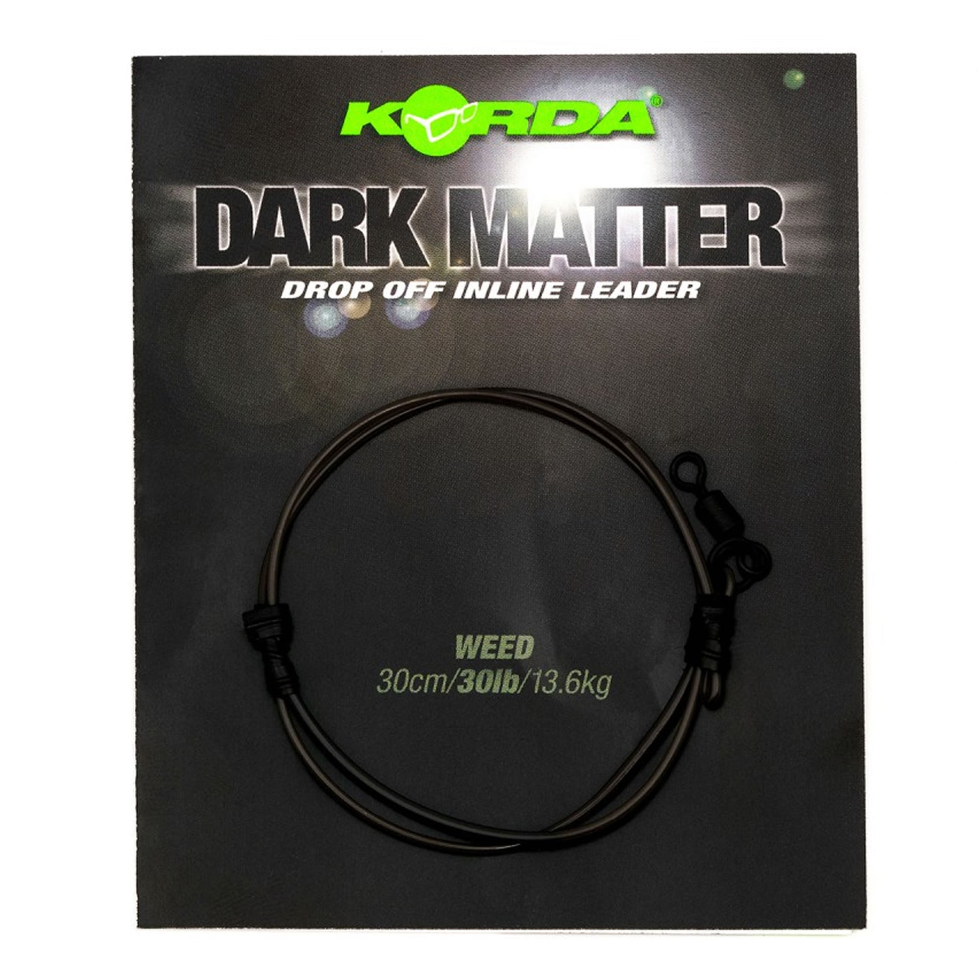 Montura cu Vartej KORDA Dark Matter Leader Drop Off Inline, Weed, 30lbs, 30cm