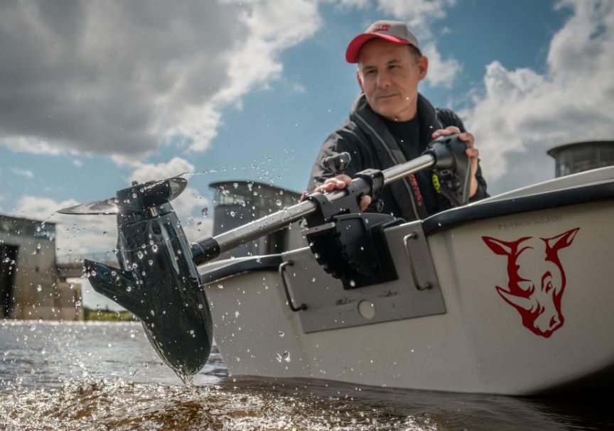 Motor Electric Rhino BLX 110 V2 Outboard, 24V, 110lbs, 120x23x33cm