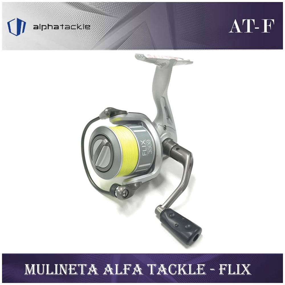 Mulineta ALPHA TACKLE Spinning Flix 5.2:1 2+1rul + Fir Textil