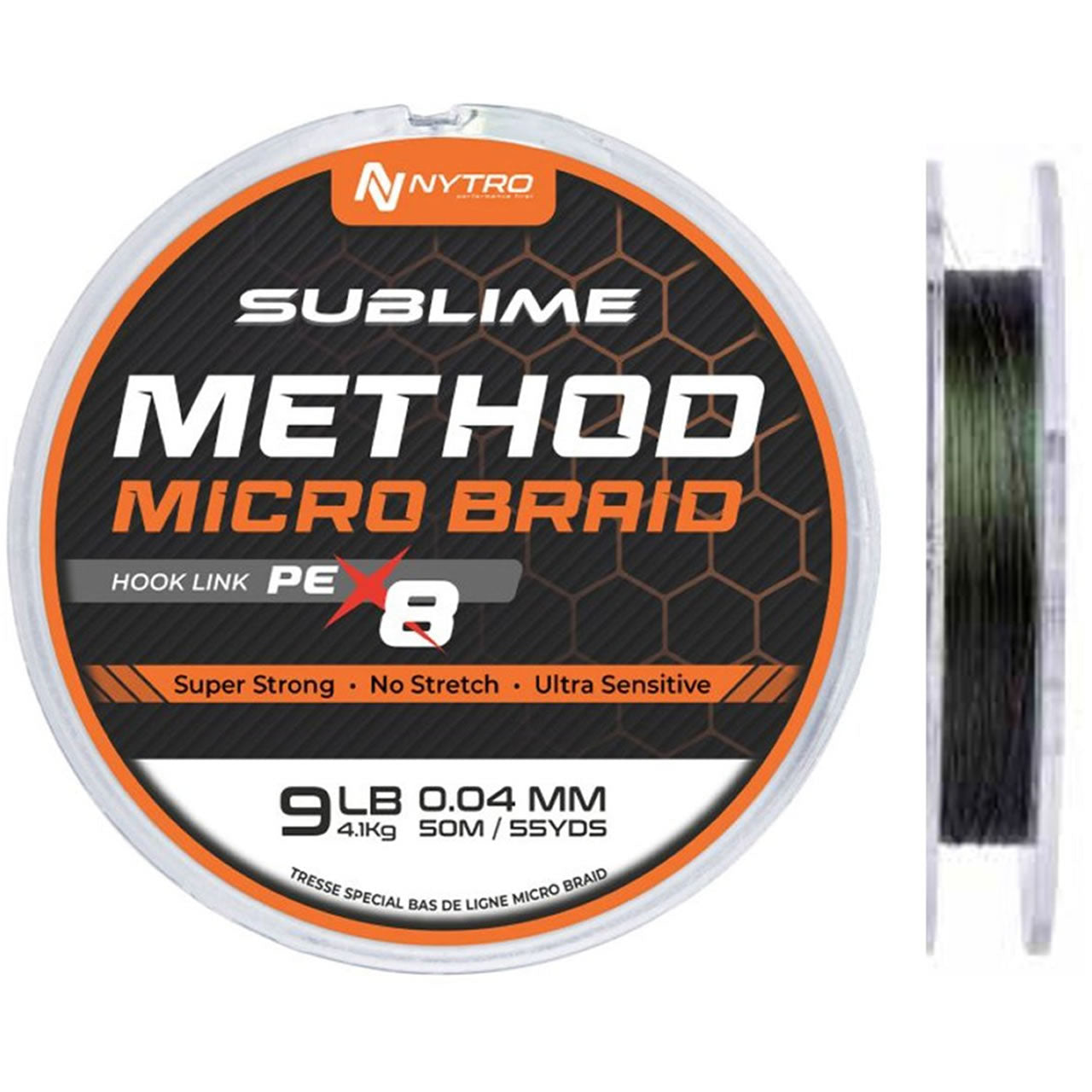 Multifilament NYTRO PE-X8 Sublime Method Microbraid Hook Link Black 50m
