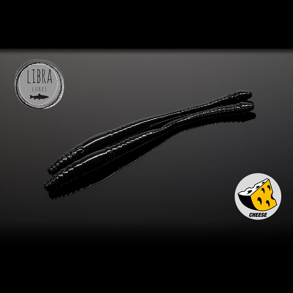NALUCA LIBRA DYING WORM 70MM 040 Cheese Black 15buc/plic