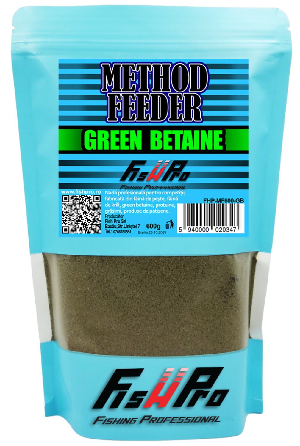 Nada Fish Pro Method Feeder Easy-Open Resigilabil, Green Betaine, 600g