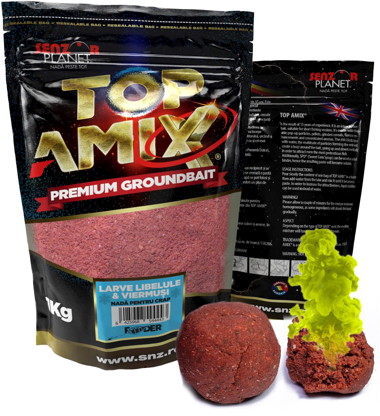 Nada SENZOR Top Amix Method Feeder, Larve Libelule Viermusi, 1kg