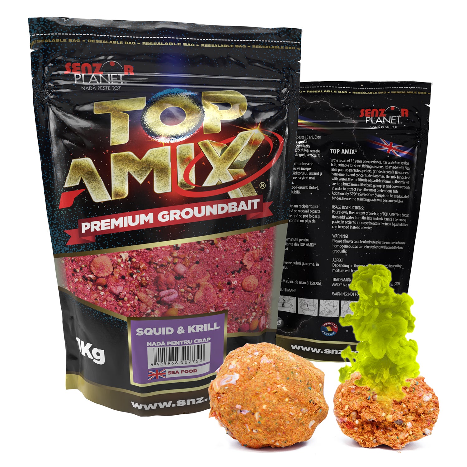 Nada SENZOR Top Amix Squid &amp; Krill, Roz, 1kg