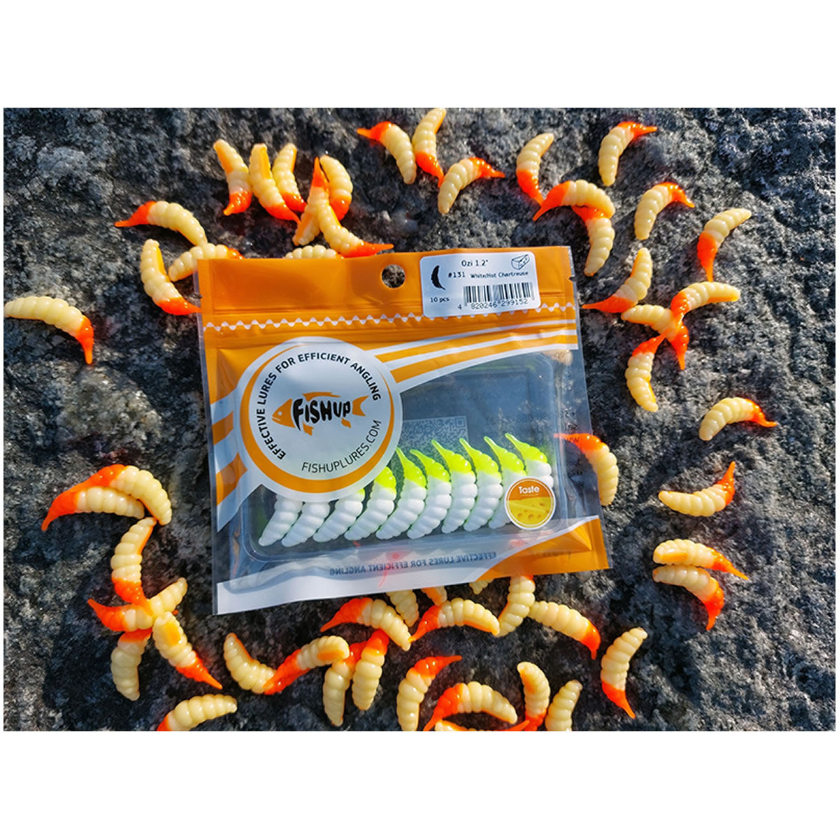 Naluca FISHUP Ozi Cheese, 110 Dark Olive, 3.8cm, 8buc/pac