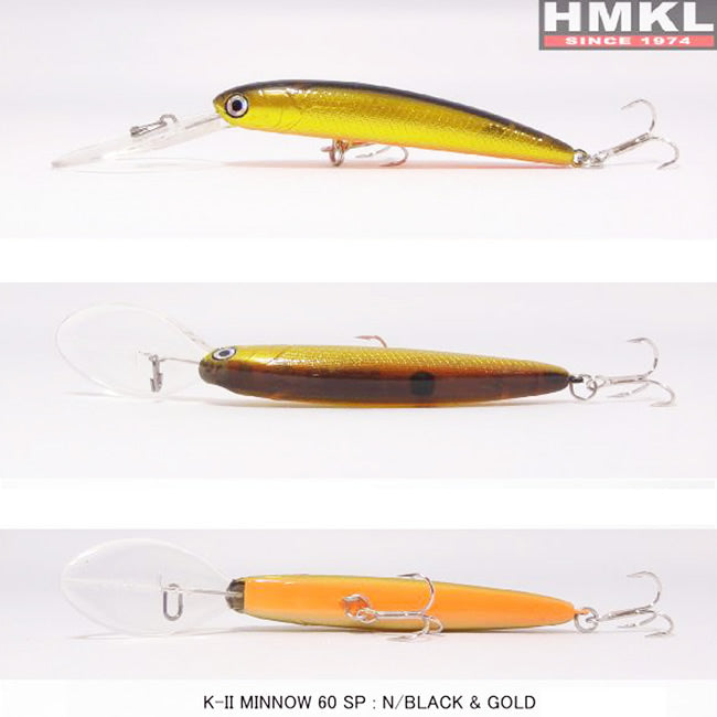 Naluca HMKL K-II Minnow 60 Suspending - 3.6g 6cm N/Black &amp; Gold