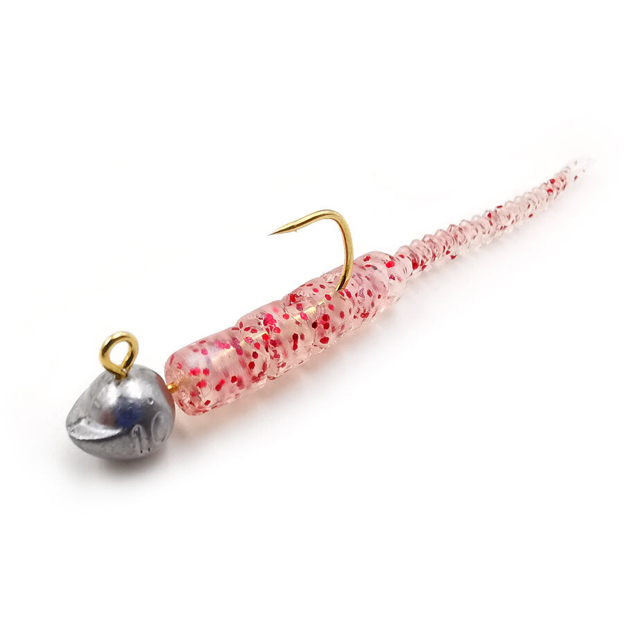Naluca Mustad Aji Micro Bachi Clear Red Glitter 5cm 15+1buc