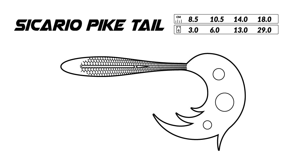 Naluca Sicario Pike Tail 8.5Cm/Tench - 4Buc
