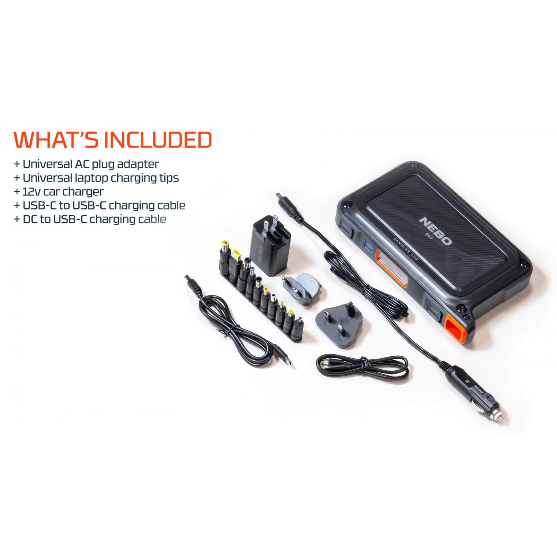 Nebo Rambler PS100 Hand-held, Portable Power Station 26AH,  22.4x13x4.1cm