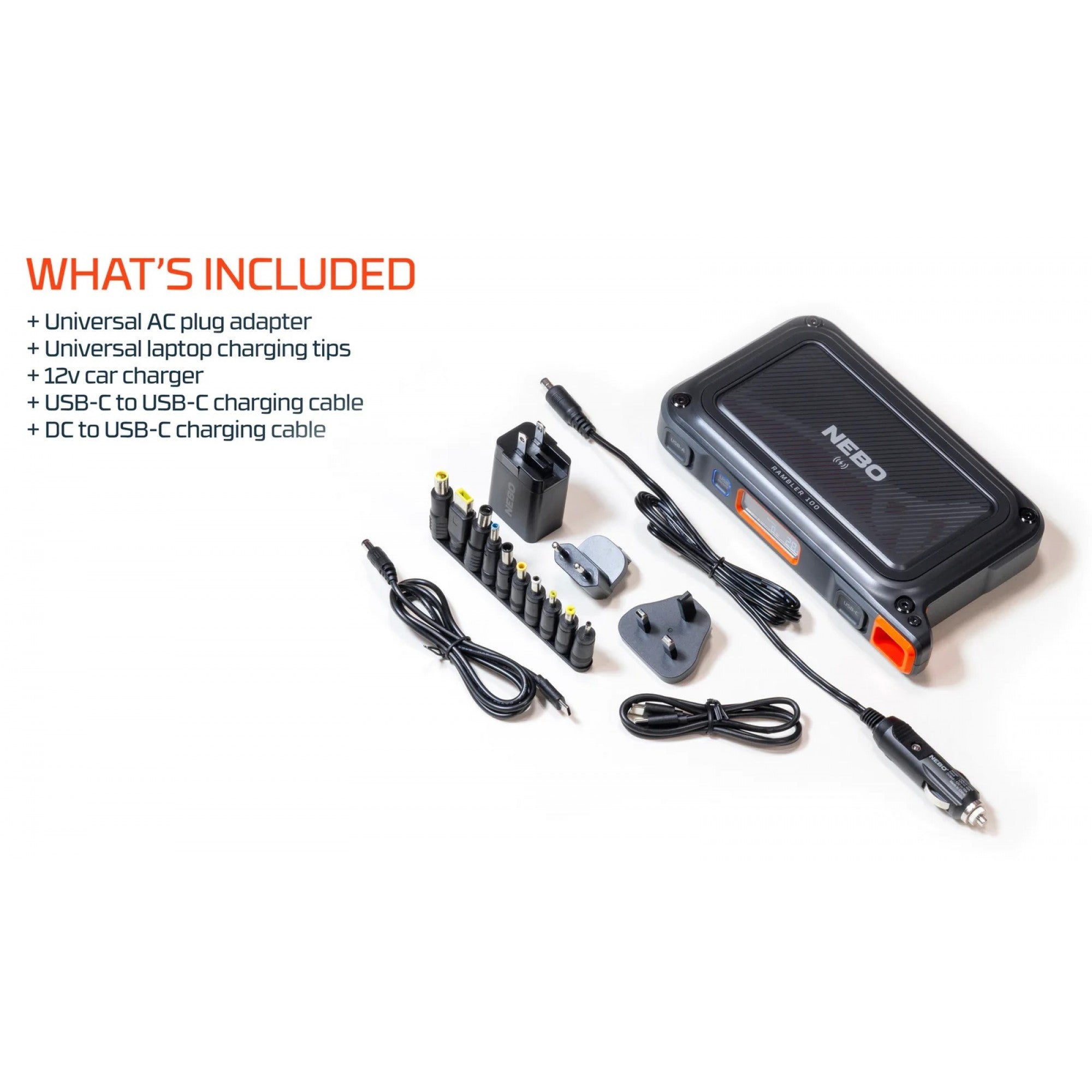 Nebo Rambler PS100 Hand-held, Portable Power Station 26AH,  22.4x13x4.1cm