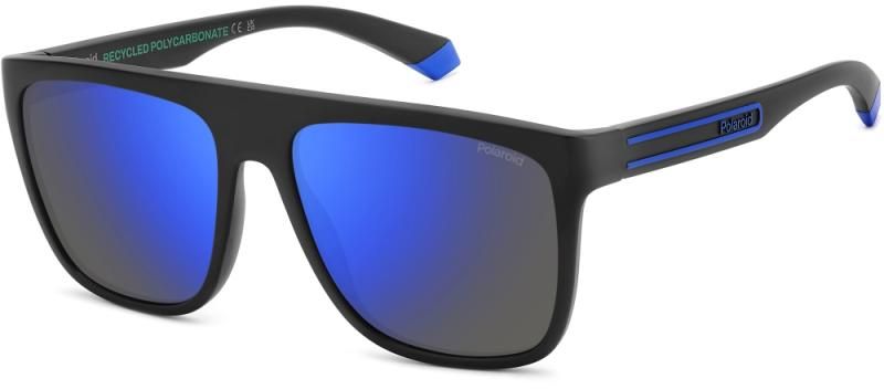 Ochelari de Soare POLAROID Unisex PLD 2161/S 0VK 5X 56, Matt Black Blue ECO