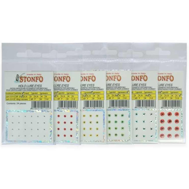 Ochi Holografici STONFO 512-7A Holo Lure Eyes Auriu 12buc/pac