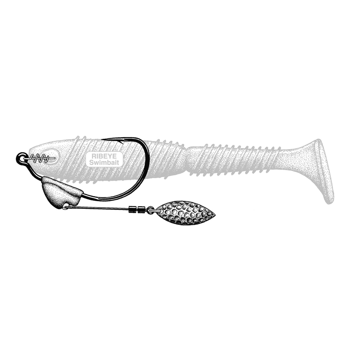 Offset-Jig Owner 5164 Nr.10/0-1/2 Flashy Swimmer Blade