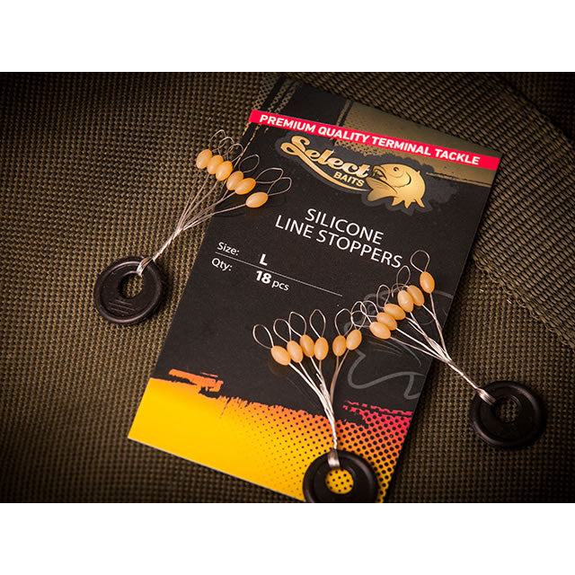 Opritoare Select Baits Silicone Line Stoppers, Small, 18buc/pac