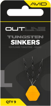 Opritoare Tungsten AVID Outline Tungsten Sinkers, Large, 9buc/pac
