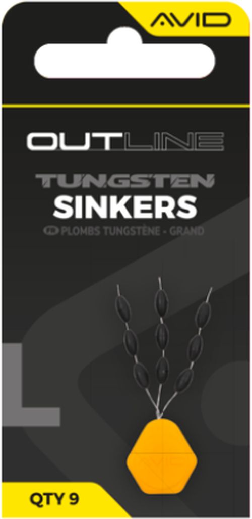 Opritoare Tungsten AVID Outline Tungsten Sinkers, Large, 9buc/pac