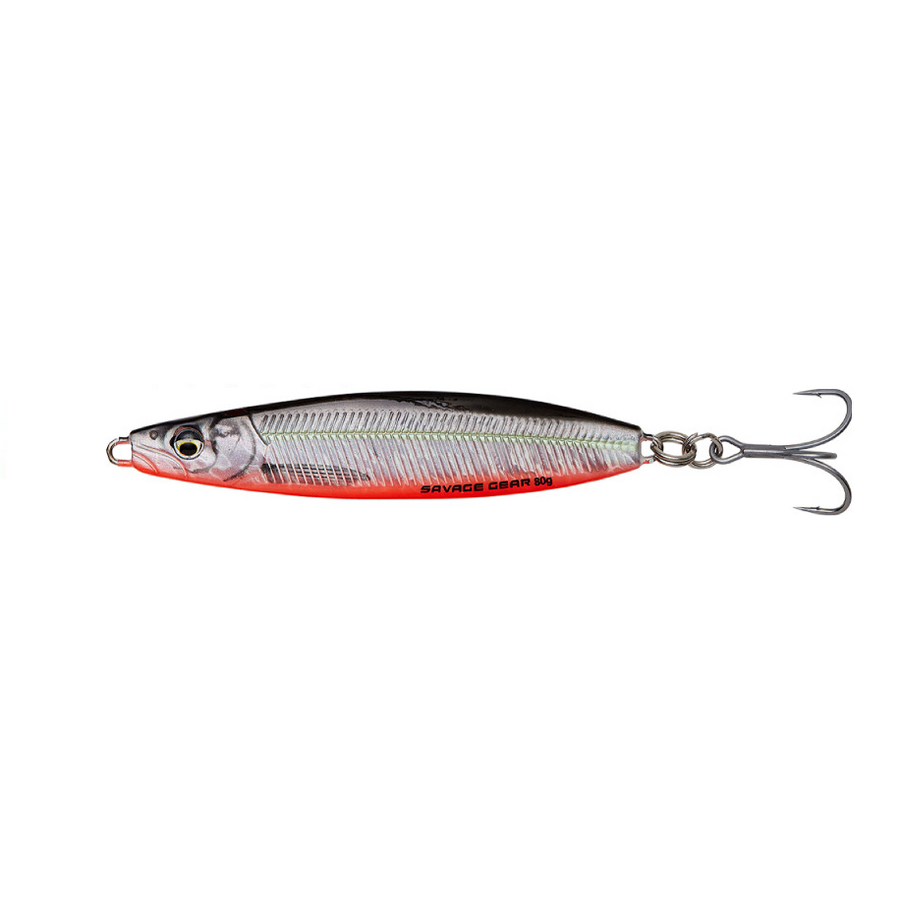 PILKER SAVAGE GEAR JIG PSYCHO SPRAT 10.2CM 80G SINKING RED&amp;BLACK