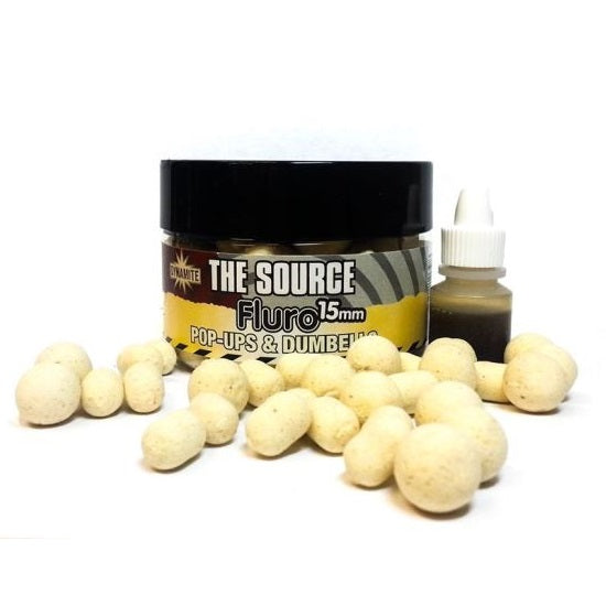 POP-UP AND DUMBELLS DYNAMITE BAITS SOURCE FLUORO WHITE 10MM