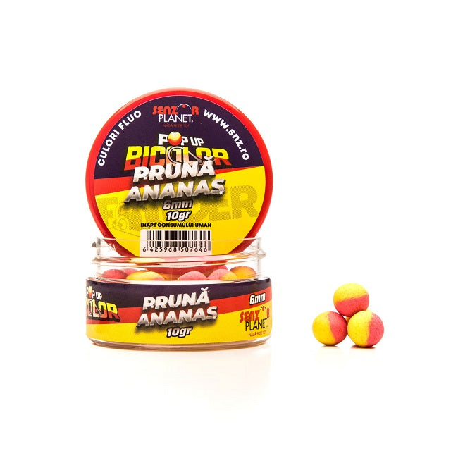 POP-UP SENZOR PRUNA SI ANANAS GALBEN-ROSU 6mm 10g