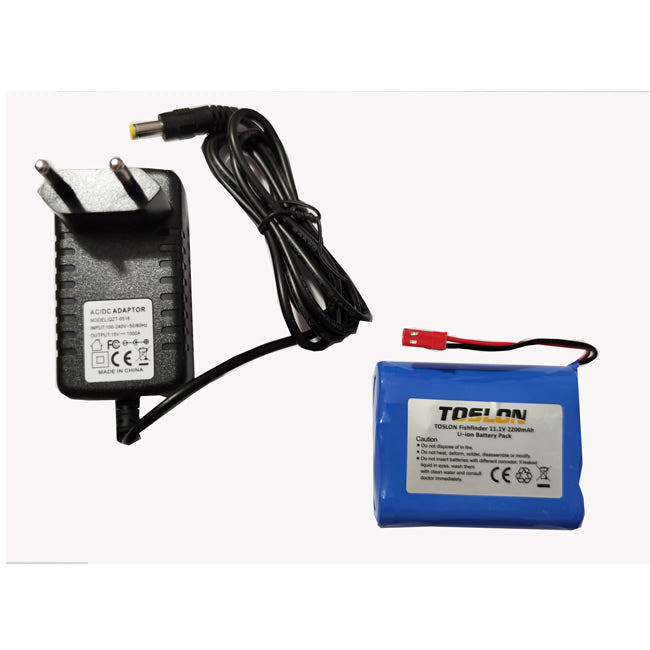 Pachet Acumulator LiIon Toslon si Incarcator pentru ecranele sonarelor Toslon