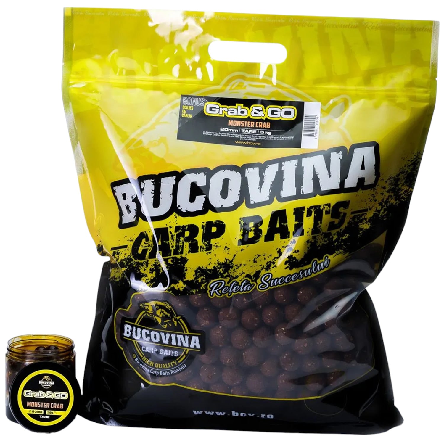 Pachet Grab &amp; GO Bucovina Baits Boilies pentru Nadit +  Boilies de Carlig Dipuite